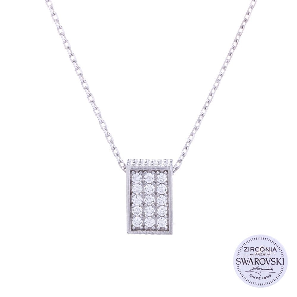 925 Ayar Gümüş Swarovski Taşlı Bayan Kolye