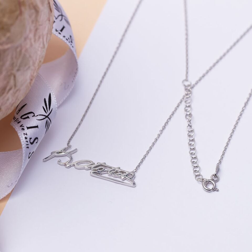 Kemal Atatürk İmza 925 Ayar Gümüş Kadın Kolye