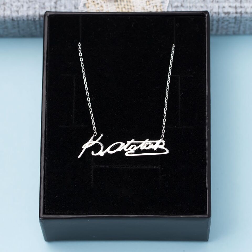 Kemal Atatürk İmza 925 Ayar Gümüş Kadın Kolye