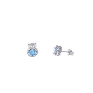Mavi (Akuamarin) Zirkon Taşlı 925 Ayar Gümüş Kadın Üçlü Tektaş Set