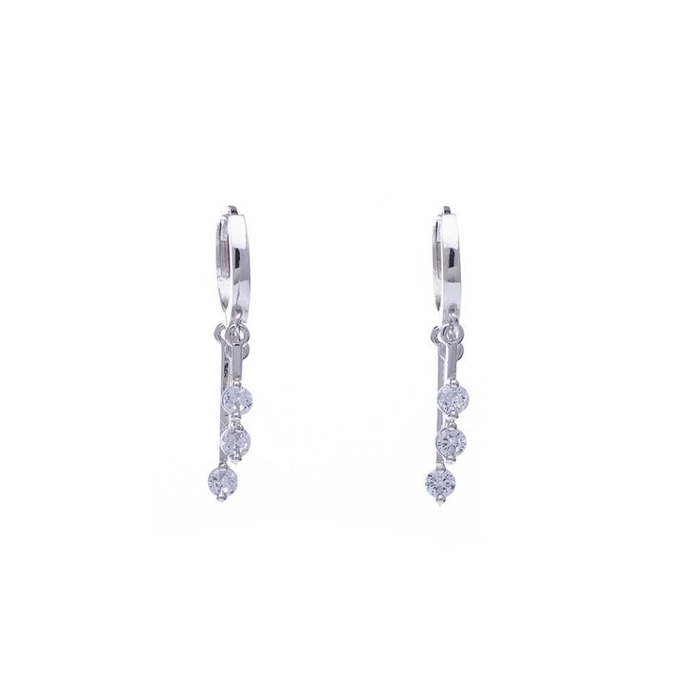 Sallantılı Zirkon Taşlı Shakira Model 925 Ayar Gümüş Kadın küpe