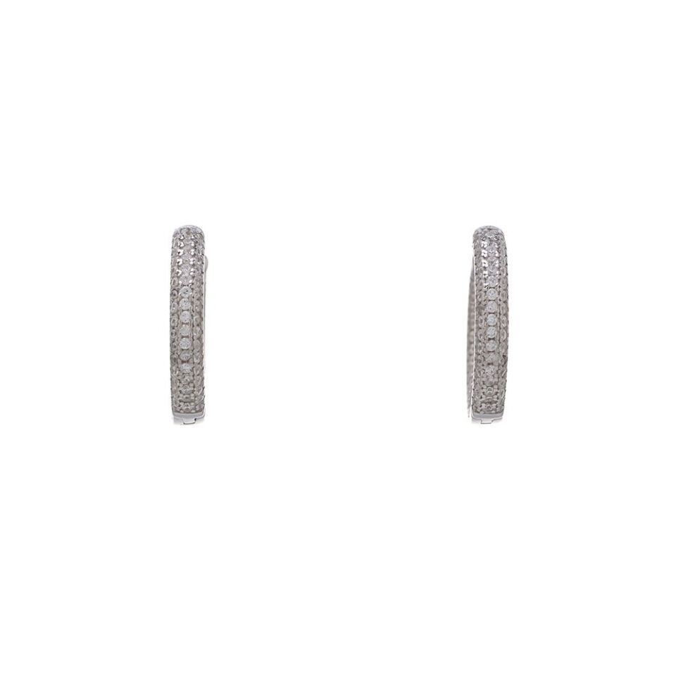 18 mm Halka Model-2 925 Ayar Gümüş Zirkon Taşlı Kadın Küpe