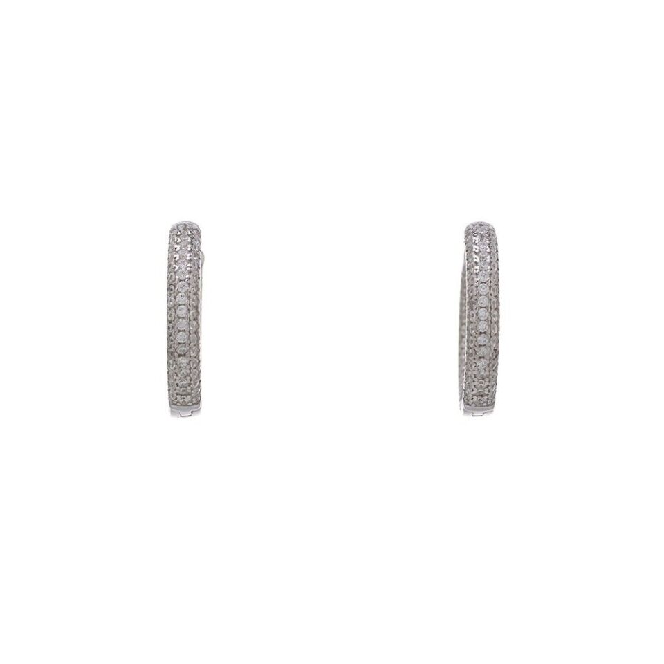 18 mm Halka Model-2 925 Ayar Gümüş Zirkon Taşlı Kadın Küpe