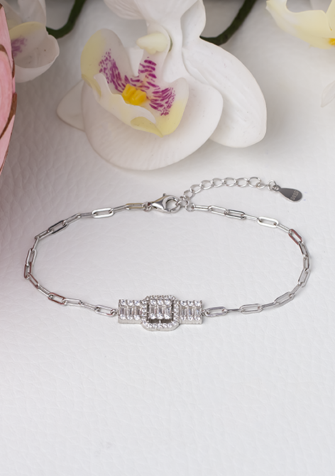 Baget Taşlı Gümüş Bileklikler